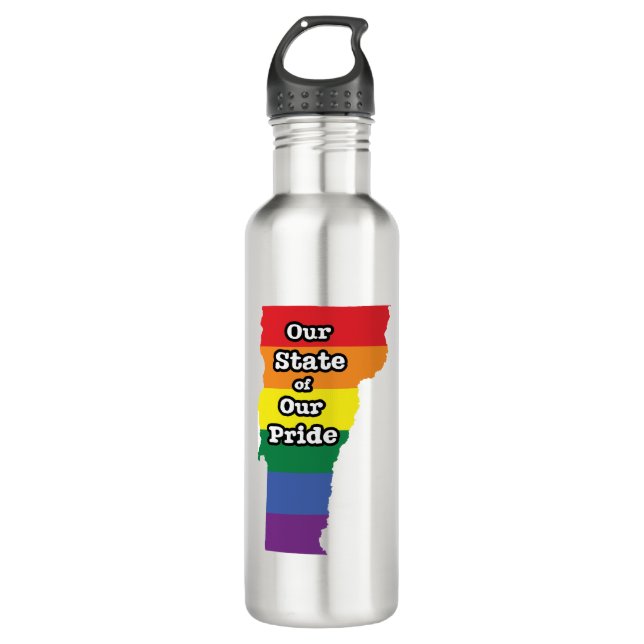 Gay Pride Staat| Vermont Edelstahlflasche (Vorderseite)