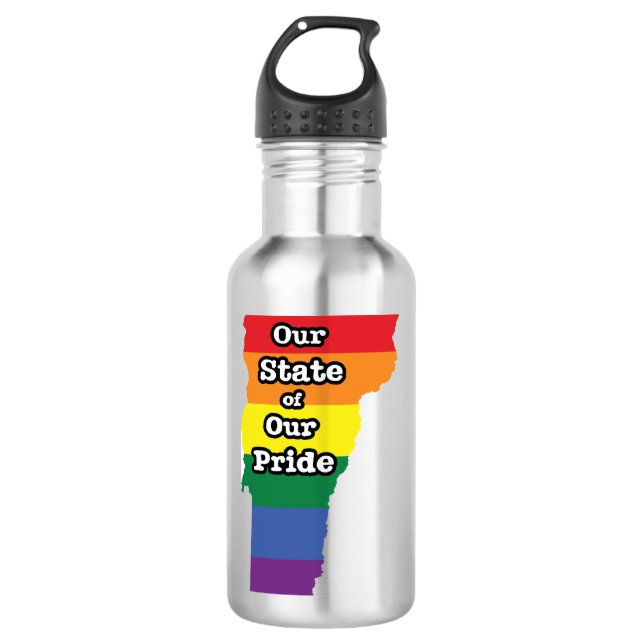 Gay Pride Staat| Vermont Edelstahlflasche (Vorderseite)