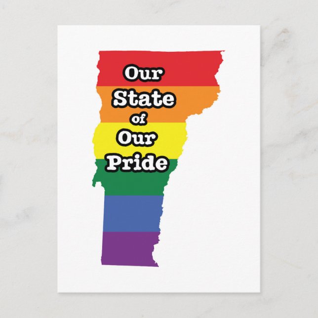 Gay Pride Staat | Vermont Postkarte (Vorderseite)