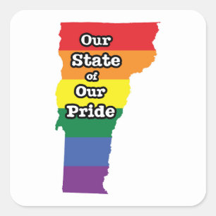 Gay Pride Staat Vermont Quadratischer Aufkleber