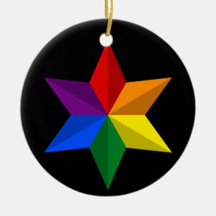 Gay Pride Star Keramikornament