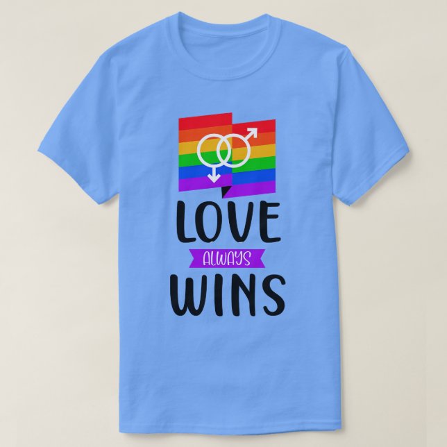 Gay Pride Statement-Liebe gewinnt LGBT Sprichwort- T-Shirt (Design vorne)