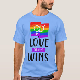 Gay Pride Statement-Liebe gewinnt LGBT Sprichwort- T-Shirt