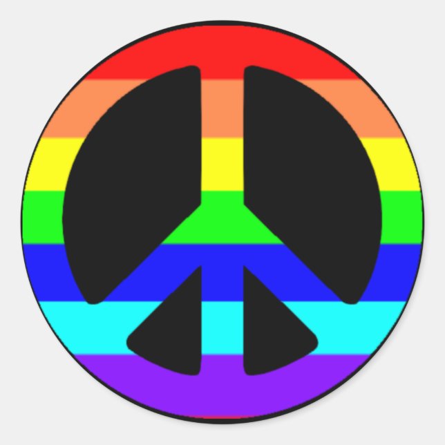 Gay Pride-Symbol-Stickers (Text optional) Runder Aufkleber (Vorderseite)