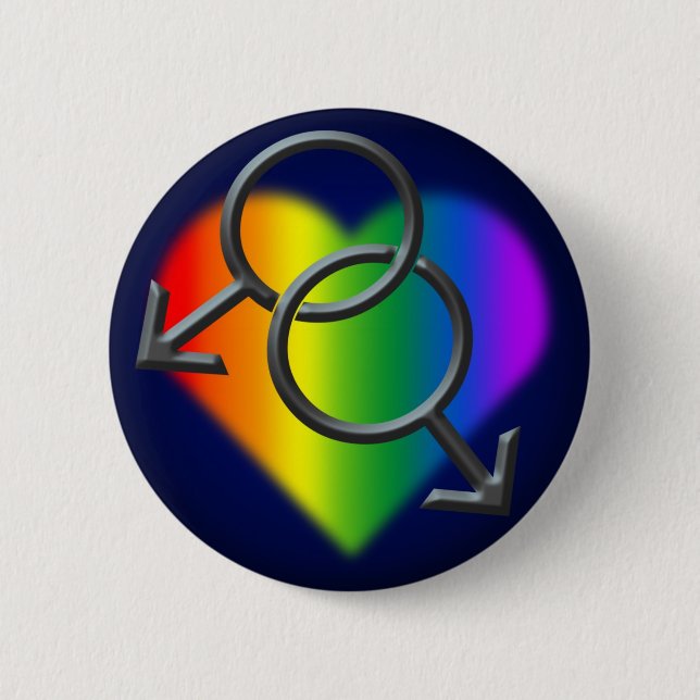 Gay Pride Tasten GBLT Regenbogen Liebe Tasten Gesc Button (Vorderseite)