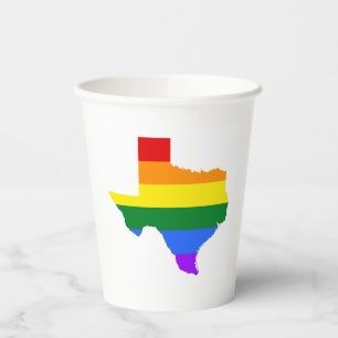 Gay Pride Texas Rainbow Pappbecher