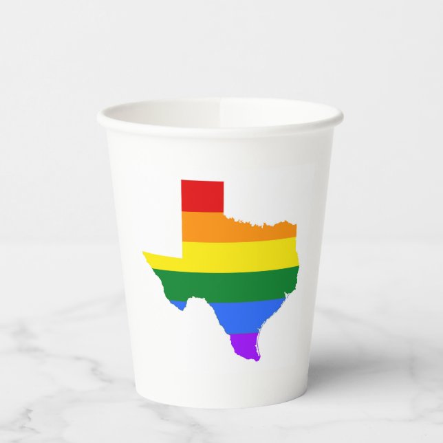Gay Pride | Texas Rainbow Pappbecher (Links)