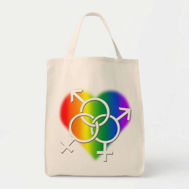 Gay Pride Tote Bag LGBT Rainbow Liebe Shopping Bag Tragetasche (Vorne)