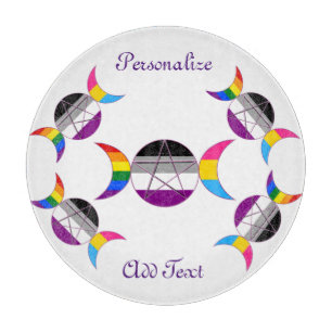 Gay Pride Triple Moon Goddess Pentagramm Schneidebrett