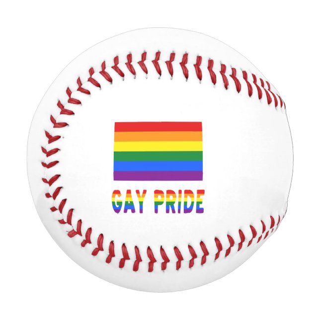 Gay Pride- und Regenbogenflagge mit Ihrem Namen Baseball (Vorderseite Links)