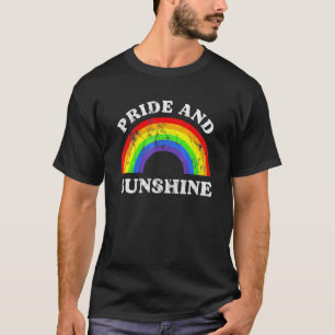 Gay Pride und Sonnenschein Regenbogen Vintag Retro T-Shirt