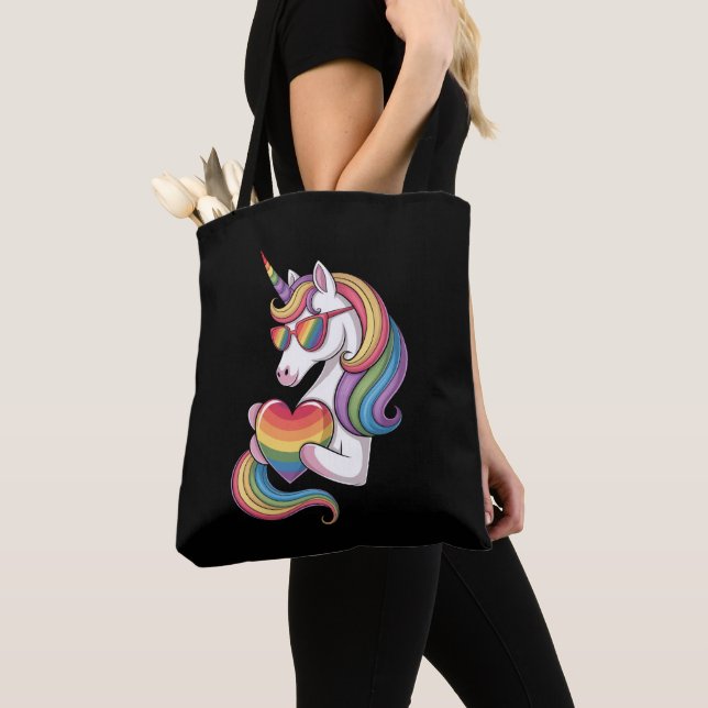 Gay Pride Unicorn Herzenragenbogen Flag LGBT (Von Nahem)