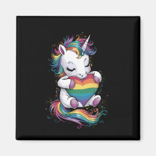 Gay Pride Unicorn Herzenragenbogen Flag Lgbt Magnet