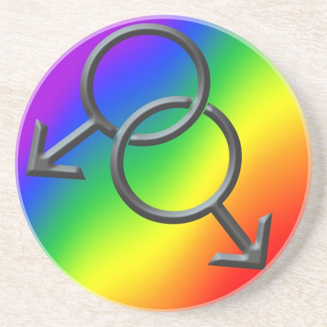 Gay Pride Untersetzer Herren Gay Pride Regenbogen  (Vorne)