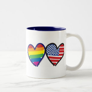 GAY PRIDE USA ZWEIFARBIGE TASSE