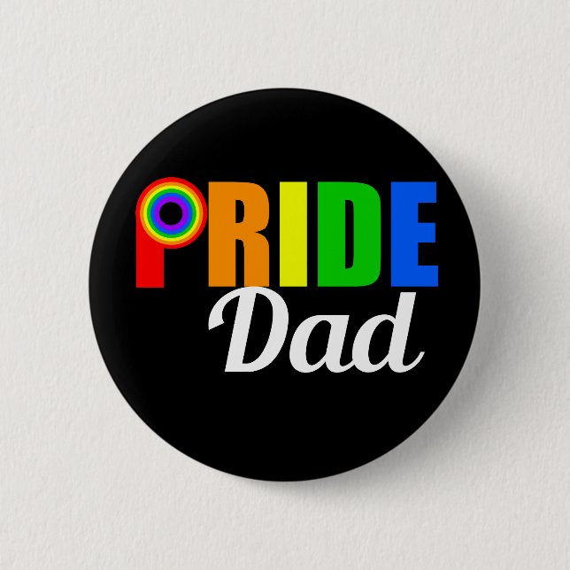 Gay Pride Vater LGBTQ Vatertag Button (Vorderseite)