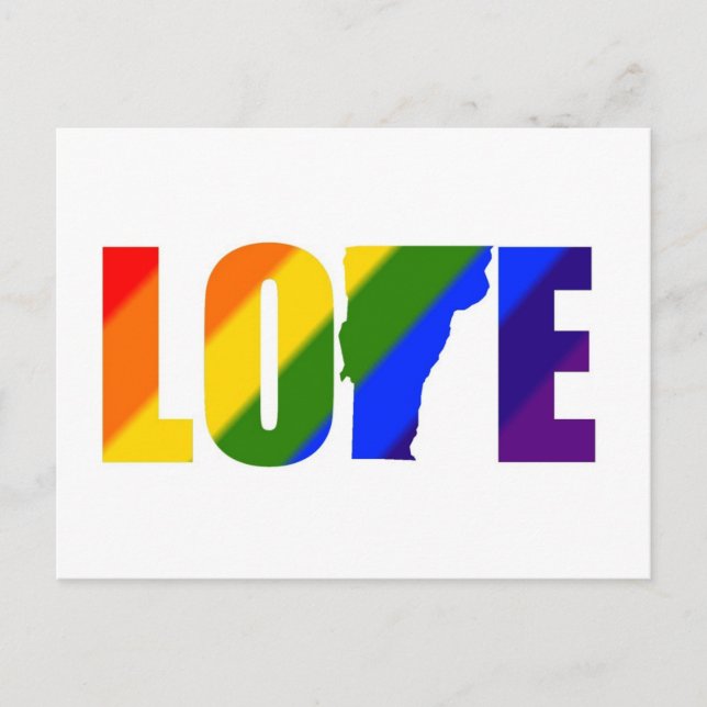 Gay Pride Vermont Love Postcard Postkarte (Vorderseite)