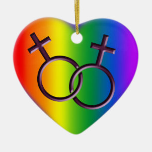 Gay Pride-Verzierungs-personalisierte lesbische Keramik Ornament