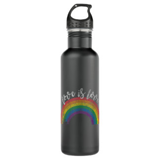 Gay Pride Vintage Rainbow LGBT Liebe Liebe Edelstahlflasche