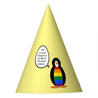 Gay Pride Vortrag von Penguin Personalisiert Partyhütchen