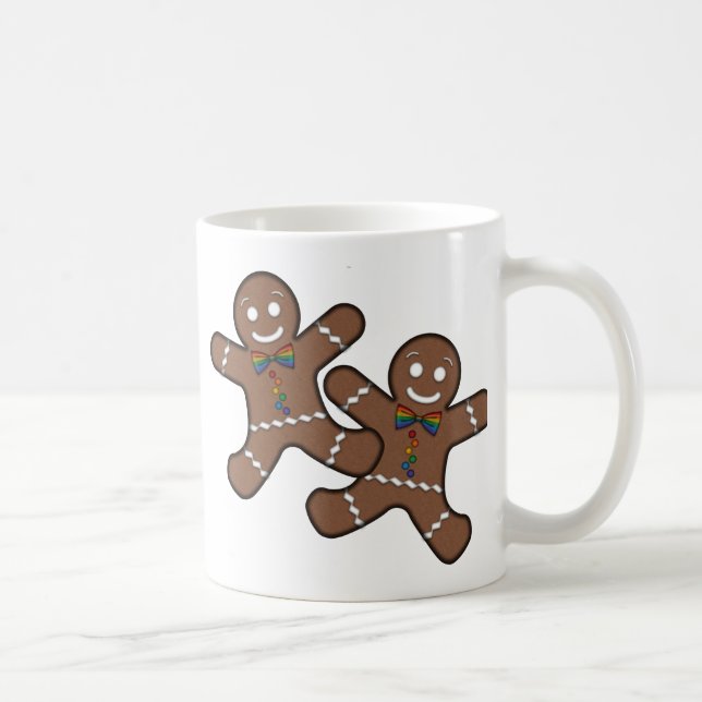 Gay Pride Weihnachten Gingerbrot Männer Couple Kaffeetasse (Rechts)