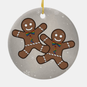 Gay Pride Weihnachten Gingerbrot Männer Couple Keramikornament
