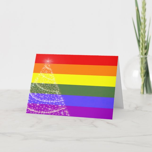 Gay Pride Weihnachtskarte Feiertagskarte (Vorderseite)