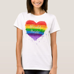 Gay Pride, Weltstolz-Regenbogen-T - Shirt