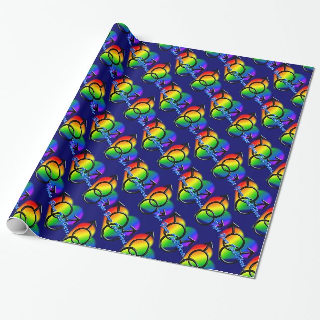 Gay Pride Wrapping Personalisiert Man Liebe Paper Geschenkpapier (Ungerollt)