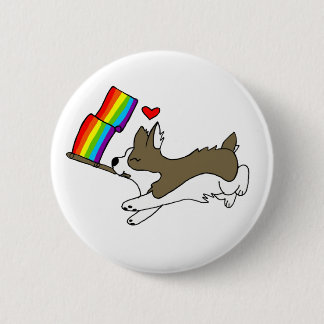 Gay Pridecorgi-Button Button