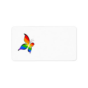 Gay Prideschmetterlings-Adressen-Etikett Adressaufkleber