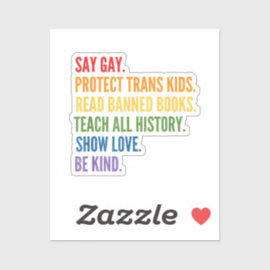 Gay Protect Trans Kids Read Banned Books Be Ki Aufkleber
