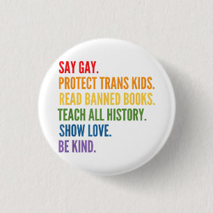 Gay Protect Trans Kids Read Banned Books Be Ki Button