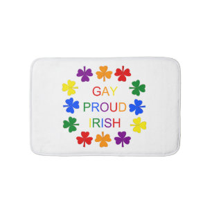 Gay Proud Irish LGBT Rainbow Kleeblatts Badematte