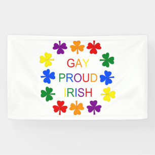 Gay Proud Irish LGBT Rainbow Kleeblatts Banner
