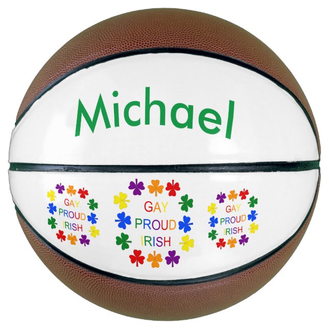 Gay Proud Irish LGBT Rainbow Kleeblatts Basketball (Vorderseite)