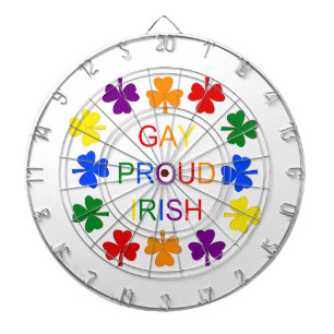 Gay Proud Irish LGBT Rainbow Kleeblatts Dartscheibe