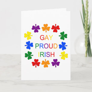 Gay Proud Irish LGBT Rainbow Kleeblatts Feiertagskarte