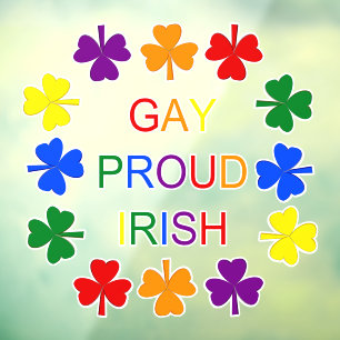 Gay Proud Irish LGBT Rainbow Kleeblatts Fensteraufkleber