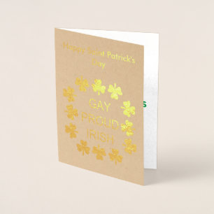 Gay Proud Irish LGBT Rainbow Kleeblatts Folienkarte