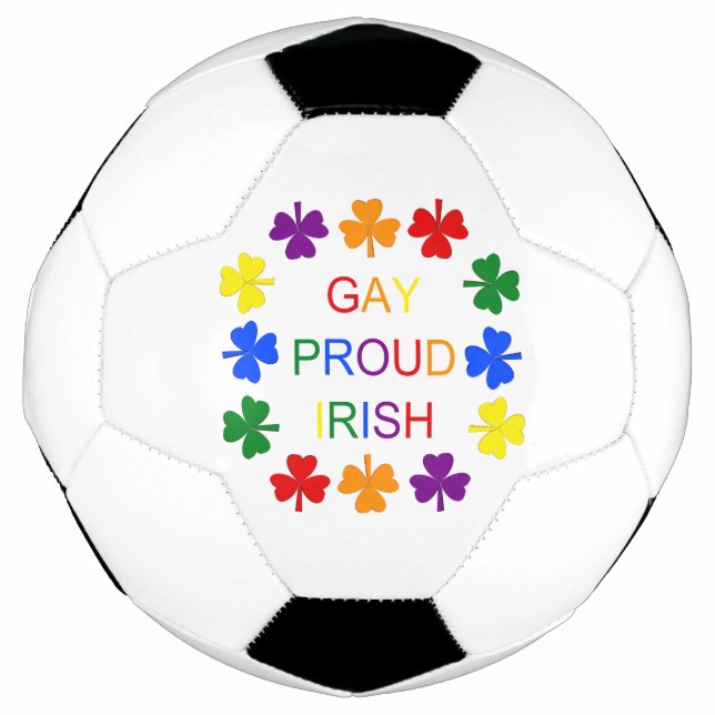 Gay Proud Irish LGBT Rainbow Kleeblatts Fußball (Vorderseite)