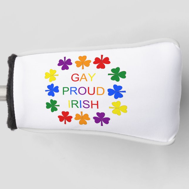 Gay Proud Irish LGBT Rainbow Kleeblatts Golf Headcover (Vorderseite)