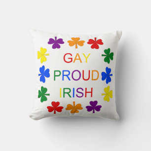 Gay Proud Irish LGBT Rainbow Kleeblatts Kissen