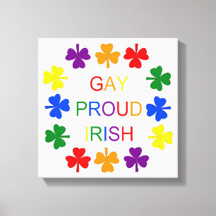 Gay Proud Irish LGBT Rainbow Kleeblatts Leinwanddruck