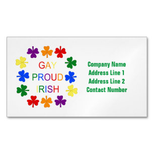 Gay Proud Irish LGBT Rainbow Kleeblatts Magnetische Visitenkarte