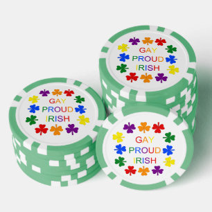 Gay Proud Irish LGBT Rainbow Kleeblatts Pokerchips