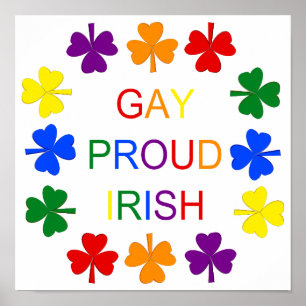 Gay Proud Irish LGBT Rainbow Kleeblatts Poster