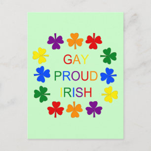Gay Proud Irish LGBT Rainbow Kleeblatts Postkarte