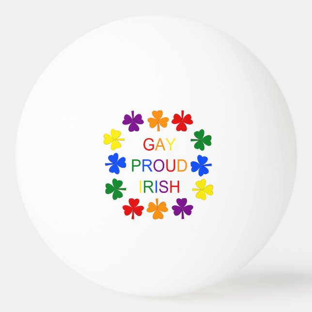 Gay Proud Irish LGBT Rainbow Kleeblatts Tischtennisball (Vorderseite)
