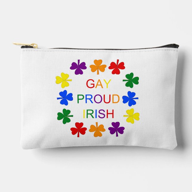 Gay Proud Irish LGBT Rainbow Kleeblatts Zubehörtasche (Vorderseite)